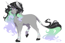 Size: 3600x2400 | Tagged: safe, artist:gigason, imported from derpibooru, oc, oc only, pony, unicorn, ethereal mane, eye clipping through hair, eyebrows, eyebrows visible through hair, female, grin, high res, horn, looking at you, mare, offspring, parent:king sombra, parent:princess celestia, parents:celestibra, raised hoof, simple background, smiling, smiling at you, solo, transparent background, unicorn oc