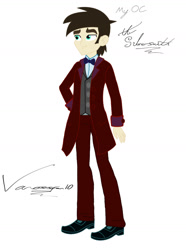 Size: 1280x1719 | Tagged: safe, artist:selenaede, artist:vanossfan10, imported from derpibooru, oc, oc:the silversmith, equestria girls, bowtie, doctor who, reference sheet