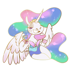 Size: 1000x1000 | Tagged: safe, artist:roseanon4, imported from derpibooru, princess celestia, alicorn, anthro, graphic design, summer