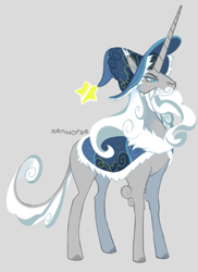 Size: 1271x1749 | Tagged: safe, artist:renhorse, imported from derpibooru, star swirl the bearded, pony, gray background, simple background, solo