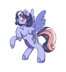 Size: 2339x2563 | Tagged: safe, artist:holidaye, imported from derpibooru, oc, oc only, oc:doodlebug, pegasus, pony, bipedal, female, high res, mare, outline, simple background, solo, spread wings, transparent background, watermark, white outline, wings