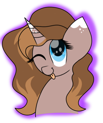 Size: 500x600 | Tagged: safe, artist:skypaw122, imported from derpibooru, oc, oc only, pony, unicorn, :p, bust, eyelashes, female, horn, mare, simple background, solo, tongue out, unicorn oc, white background