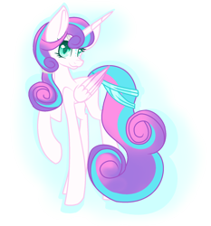 Size: 1508x1616 | Tagged: safe, artist:aonairfaol, imported from derpibooru, princess flurry heart, alicorn, pony, base used, eyelashes, female, horn, looking back, mare, raised hoof, simple background, smiling, transparent background, wings