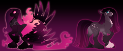 Size: 7868x3300 | Tagged: safe, artist:turnipberry, imported from derpibooru, oc, commission, commissioner:reversalmushroom, next generation, offspring, parent:pinkie pie, parent:pony of shadows, parent:stygian