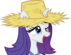 Size: 2569x2000 | Tagged: safe, artist:frownfactory, imported from derpibooru, rarity, pony, unicorn, season 4, simple ways, alternate hairstyle, derp, faic, female, hat, high res, mare, rarihick, simple background, solo, straw hat, transparent background, vector