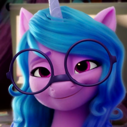 Size: 750x750 | Tagged: safe, imported from derpibooru, screencap, izzy moonbow, pony, unicorn, spoiler:my little pony: a new generation, 3d, beautiful, cute, female, fit right in (g5), g5, glasses, izzybetes, mare, my little pony: a new generation, round glasses, solo