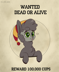 Size: 2700x3300 | Tagged: safe, artist:buy_some_apples, imported from derpibooru, oc, oc only, alpaca, fallout equestria, hat, high res, poster, wanted poster