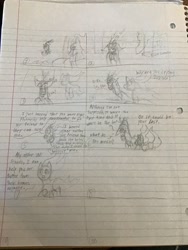 Size: 2448x3264 | Tagged: safe, artist:diamond06mlp, imported from derpibooru, discord, draconequus, comic, dialogue, high res, lineart, lined paper, male, traditional art