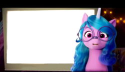 Size: 1564x899 | Tagged: safe, imported from derpibooru, izzy moonbow, pony, spoiler:my little pony: a new generation, g5, glasses, izzy's presentation, my little pony: a new generation, simple background, solo, template, transparent background