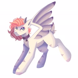 Size: 2048x2048 | Tagged: safe, artist:neonbugzz, imported from derpibooru, oc, oc only, oc:daffodil, pony, art trade, high res, solo, wings