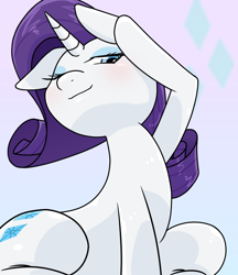 Size: 640x740 | Tagged: safe, artist:batipin, imported from derpibooru, rarity, pony, unicorn, blue eyes, eyeshadow, female, horn, makeup, mare, one eye closed, solo