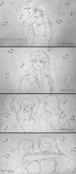 Size: 1200x2754 | Tagged: safe, artist:lzjian79, imported from derpibooru, sci-twi, sunset shimmer, twilight sparkle, equestria girls, crossover, dancing, female, lesbian, pencil drawing, scitwishimmer, shipping, sketch, sunsetsparkle, traditional art