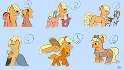 Size: 1192x670 | Tagged: safe, alternate version, artist:schumette14, imported from derpibooru, applejack, oc, oc:aldébaran, oc:cannelle, oc:indigo milk, oc:jonagold, oc:lustre elstar, oc:mistral, oc:theodore, adopted offspring, adoption, alternate universe, applejack (male), magical lesbian spawn, multiverse, offspring, parent:applejack, parent:saffron masala, parent:sunburst, parent:trenderhoof, parent:twilight sparkle, parent:zecora, parents:appleburst, parents:applecora, parents:applehoof, parents:applemasala, parents:trenderjack, parents:twijack, rule 63, universe