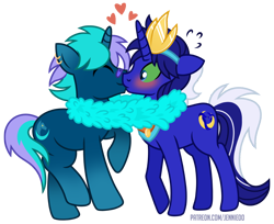 Size: 1100x899 | Tagged: safe, artist:jennieoo, imported from derpibooru, oc, oc:frightmare, oc:night hunter, pony, saddle arabian, unicorn, couple, kiss on the lips, kissing, show accurate, simple background, transparent background, vector