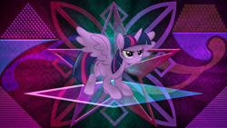 Size: 3840x2160 | Tagged: safe, artist:anime-equestria, artist:laszlvfx, edit, imported from derpibooru, twilight sparkle, alicorn, pony, :3, female, high res, mare, smiling, smirk, solo, spread wings, twilight sparkle (alicorn), wallpaper, wallpaper edit, wings