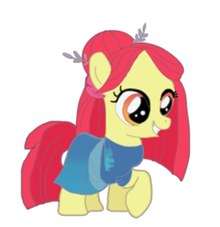 Size: 423x435 | Tagged: safe, artist:evergreen2024, imported from derpibooru, apple bloom, earth pony, pony, clothes, cosplay, costume, dress, female, filly, gods' school, hygieia, simple background, solo, transparent background