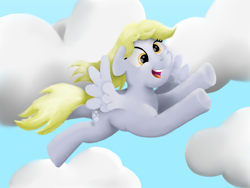 Size: 4000x3000 | Tagged: safe, artist:doodledonutart, imported from derpibooru, derpy hooves, pegasus, pony, flying, solo