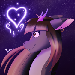 Size: 2048x2048 | Tagged: safe, artist:diamond06mlp, imported from derpibooru, oc, oc only, draconequus, bust, draconequus oc, ear piercing, earring, high res, jewelry, piercing, signature, solo