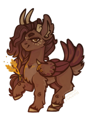 Size: 1792x2550 | Tagged: safe, artist:bumblebeesandroses, artist:bumblehavenart, imported from derpibooru, oc, oc only, oc:bumblehoof, deer, deer pony, hybrid, original species, peryton, pony, female, folded wings, lineart, simple background, solo, transparent background, wings