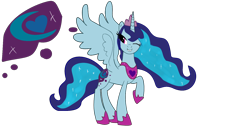 Size: 1560x799 | Tagged: safe, artist:magictimeymare12, imported from derpibooru, princess luna, sonata dusk, alicorn, pony, alternate universe, cute, cutie mark, equestria girls ponified, one eye closed, ponified, simple background, solo, spread wings, transparent background, wings, wink