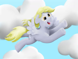 Size: 1280x960 | Tagged: safe, artist:pony-thunder, imported from derpibooru, derpy hooves, flying, solo