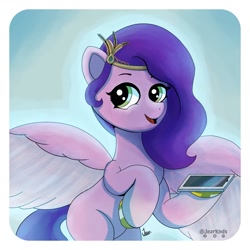 Size: 2250x2250 | Tagged: safe, artist:jearknds, imported from derpibooru, pipp petals, pegasus, pony, adorapipp, cute, female, g5, high res, my little pony: a new generation, phone, solo