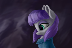 Size: 3375x2250 | Tagged: safe, artist:flusanix, imported from derpibooru, maud pie, earth pony, pony, bust, female, high res, looking down, mare, profile, solo