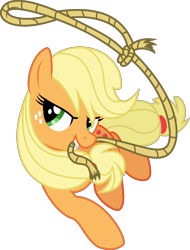 Size: 6000x7884 | Tagged: safe, artist:twilirity, artist:yanoda, imported from derpibooru, applejack, earth pony, pony, fighting is magic, .svg available, absurd resolution, community related, cutie mark, female, freckles, hatless, lasso, main menu, mare, missing accessory, mouth hold, pose, rope, simple background, solo, stetson, transparent background, vector