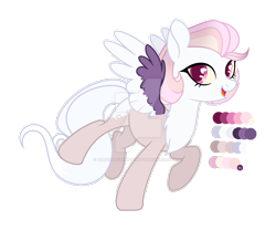 Size: 1280x1066 | Tagged: safe, artist:auroranovasentry, imported from derpibooru, oc, oc only, oc:annie, hybrid, pegasus, pony, colored wings, female, interspecies offspring, mare, offspring, parent:discord, parent:princess celestia, parents:dislestia, simple background, solo, transparent background, two toned wings, wings