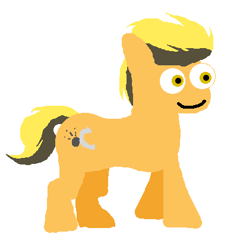 Size: 404x421 | Tagged: safe, artist:minus, derpibooru exclusive, imported from derpibooru, oc, oc only, oc:flint spark, earth pony, pony, 2018, earth pony oc, eye bulging, male, pixel art, simple background, smiling, solo, two toned mane, white background, wide eyes