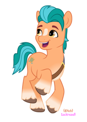 Size: 1579x2208 | Tagged: safe, artist:luckreza8, imported from derpibooru, hitch trailblazer, earth pony, pony, .svg available, g5, happy, male, open mouth, raised hoof, simple background, smiling, stallion, transparent background, unshorn fetlocks, vector