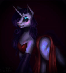 Size: 4499x4953 | Tagged: safe, artist:littleharpy, imported from derpibooru, rarity, pony, unicorn, absurd resolution, clothes, costume, dark, eyeshadow, female, gloves, jessica rabbit, lidded eyes, long gloves, makeup, mare, solo