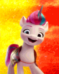 Size: 594x754 | Tagged: safe, edit, imported from ponybooru, zipp storm, pegasus, pony, spoiler:my little pony: a new generation, adorazipp, animated, clothes, cute, dancing, disguise, edited gif, fake horn, female, fit right in (g5), g5, gif, mare, my little pony: a new generation, open mouth, robe, solo focus