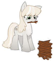 Size: 1400x1591 | Tagged: safe, artist:marbo, oc, oc only, oc:forest ken, pony, female, mare, simple background, snowpony (species), solo, stick, transparent background