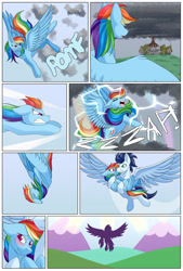 Size: 1280x1899 | Tagged: safe, artist:calamity-studios, imported from derpibooru, rainbow dash, soarin', comic, female, lightning, male, shipping, soarindash, straight