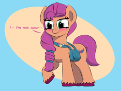 Size: 4160x3120 | Tagged: safe, artist:sugardotxtra, imported from derpibooru, sunny starscout, earth pony, blatant lies, blushing, female, g5, heart eyes, i'm not cute, mare, my little pony: a new generation, wingding eyes