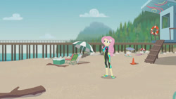 Size: 3410x1920 | Tagged: safe, imported from derpibooru, screencap, fluttershy, blue crushed, equestria girls, equestria girls series, beach, clothes, female, geode of fauna, hairpin, high res, jewelry, magical geodes, necklace, sandals, swimsuit, wetsuit