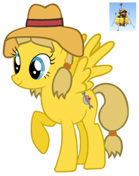 Size: 1128x1426 | Tagged: safe, imported from derpibooru, pegasus, pony, female, hat, lunar lander, ponified, the space place