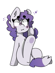 Size: 3024x4032 | Tagged: safe, artist:bruzzums, imported from derpibooru, oc, oc only, oc:breezy, pony, blushing, simple background, sitting, transparent background