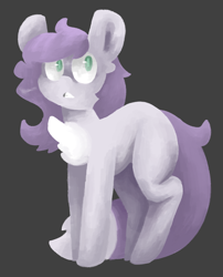 Size: 910x1127 | Tagged: safe, artist:bruzzums, imported from derpibooru, oc, oc only, oc:breezy, pony, gray background, painting, simple background, solo