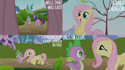 Size: 1280x720 | Tagged: safe, edit, edited screencap, editor:quoterific, imported from derpibooru, screencap, fluttershy, spike, twilight sparkle, bird, dragon, pegasus, pony, unicorn, friendship is magic, season 1, cute, eyes closed, female, flying, male, mare, open mouth, shyabetes, unicorn twilight