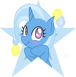 Size: 950x956 | Tagged: safe, artist:arzexa, imported from derpibooru, trixie, pony, unicorn, blushing, cute, diatrixes, female, happy, looking at you, mare, smiling, solo