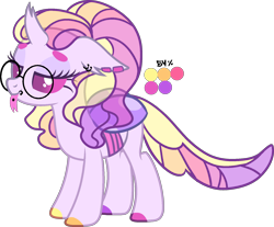 Size: 1709x1412 | Tagged: safe, artist:kurosawakuro, imported from derpibooru, oc, oc only, changepony, hybrid, pony, base used, female, glasses, magical lesbian spawn, offspring, parent:ocellus, parent:rainbow harmony, simple background, solo, transparent background