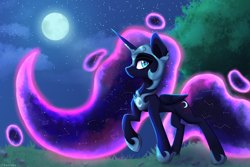 Size: 4200x2800 | Tagged: safe, artist:stravy_vox, imported from derpibooru, nightmare moon, alicorn, pony, female, high res, mare, moon, night, solo