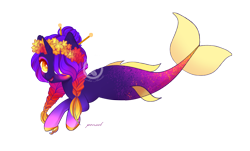 Size: 4411x2660 | Tagged: safe, artist:keeka-snake, imported from derpibooru, oc, oc only, merpony, female, parent:princess luna, parent:queen novo, simple background, solo, transparent background, watermark