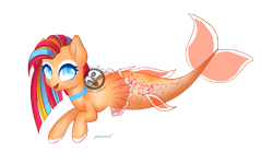 Size: 4411x2660 | Tagged: safe, artist:keeka-snake, imported from derpibooru, oc, oc only, hybrid, merpony, female, interspecies offspring, magical lesbian spawn, offspring, parent:pinkie pie, parent:princess skystar, parents:skypie, simple background, solo, transparent background, watermark