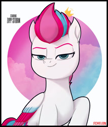 Size: 1950x2289 | Tagged: safe, artist:fchelon, imported from derpibooru, zipp storm, pegasus, pony, abstract background, g5, solo