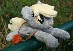 Size: 2132x1496 | Tagged: safe, artist:bastler, imported from derpibooru, derpy hooves, pegasus, pony, bag, female, irl, mare, photo, plushie, solo