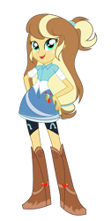 Size: 1632x3240 | Tagged: safe, artist:galaxyswirlsyt, imported from derpibooru, oc, oc only, oc:apple pie, equestria girls, clothes swap, offspring, parent:applejack, parent:caramel, parents:carajack, simple background, solo, transparent background