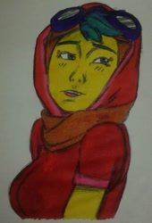 Size: 480x704 | Tagged: safe, artist:karadeg, artist:tehwatever, derpibooru exclusive, imported from derpibooru, desert flower, human, humanized, solo, somnambula resident, traditional art